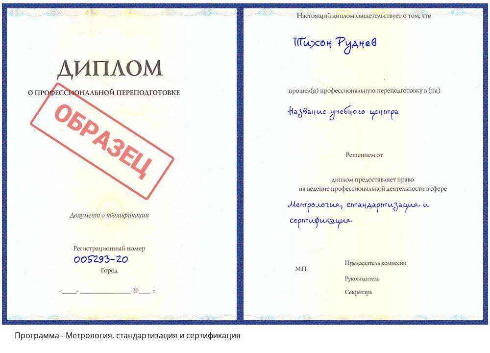 Метрология, стандартизация и сертификация Талнах